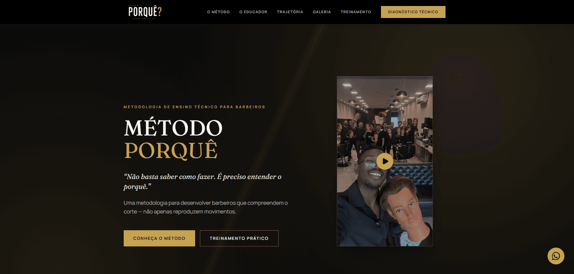 Página inicial do site Método Porquê